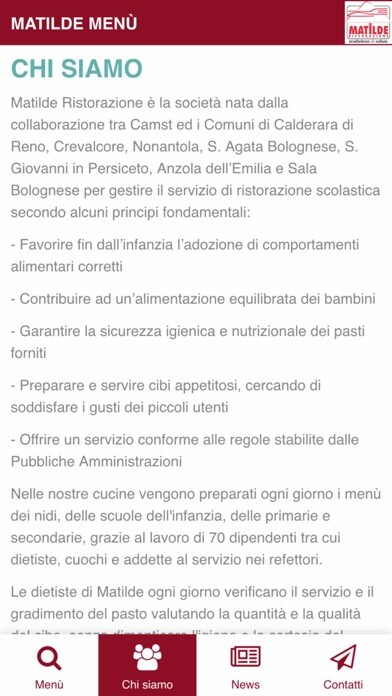 Emulate iPhone app Matilde Menu using MyAndroid