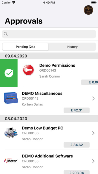 Emulate iPhone app Matrix42 Approvals using MyAndroid