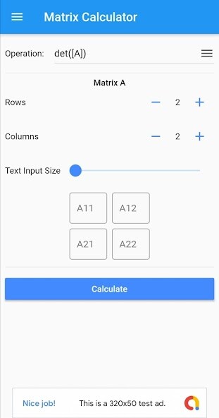 Run android online APK Matrix calculator from MyAndroid or emulate Matrix calculator using MyAndroid