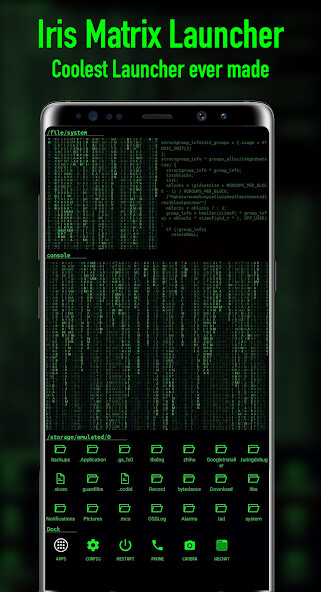 Run android online APK Matrix Launcher - Iris Hacker  from MyAndroid or emulate Matrix Launcher - Iris Hacker  using MyAndroid
