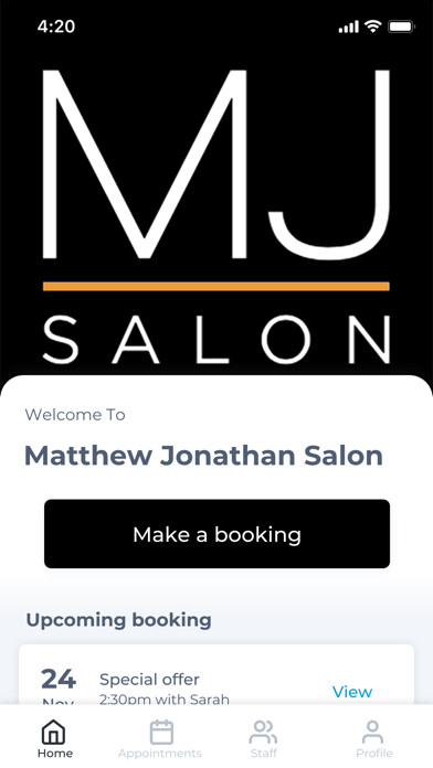 Emulate iPhone app Matthew Jonathan Salon using MyAndroid Emulate iPhone app Matthew Jonathan Salon using MyAndroid