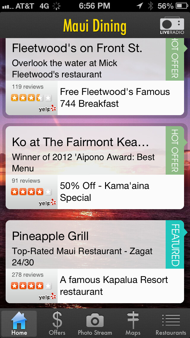 Emulate iPhone app Maui Dining using MyAndroid Emulate iPhone app Maui Dining using MyAndroid