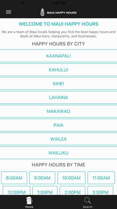 Emulate iPhone app Maui Happy Hours using MyAndroid Emulate iPhone app Maui Happy Hours using MyAndroid