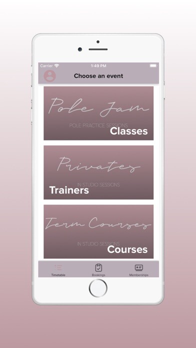 Emulate iPhone app Mauve Dance Studio using MyAndroid
