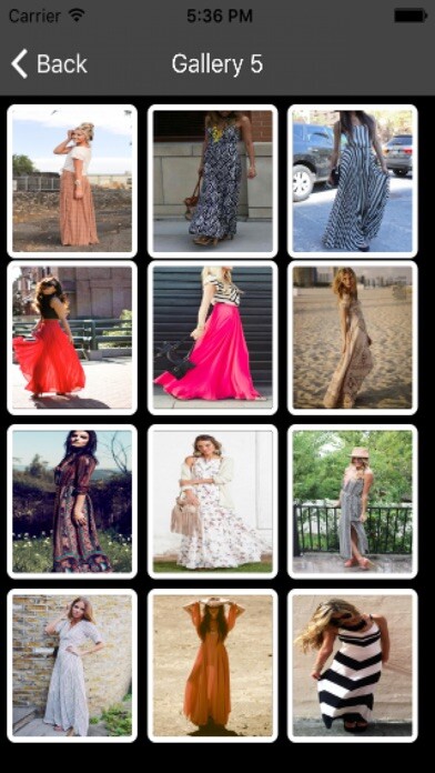 Emulate iPhone app Maxi Dresses using MyAndroid