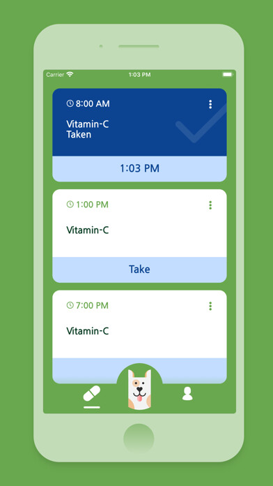Emulate iPhone app Max - Pill reminder using MyAndroid