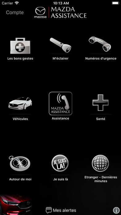 Emulate iPhone app Mazda Assistance using MyAndroid
