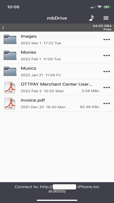 Emulate iPhone app mbDrive - WiFi flash disk using MyAndroid Emulate iPhone app mbDrive - WiFi flash disk using MyAndroid