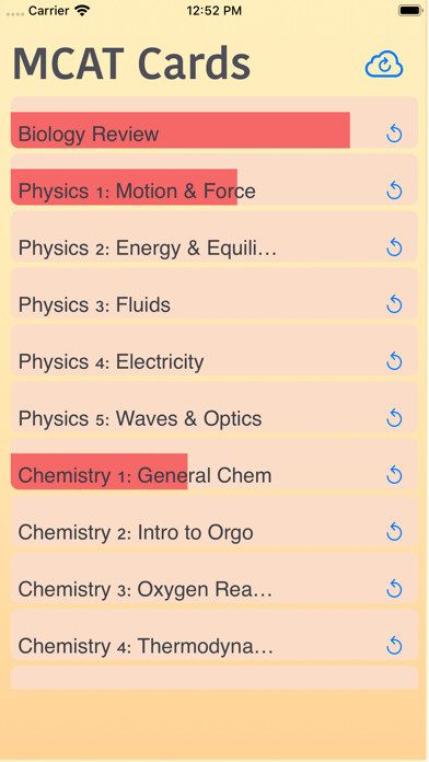 Emulate iPhone app MCAT Cards: P95 using MyAndroid