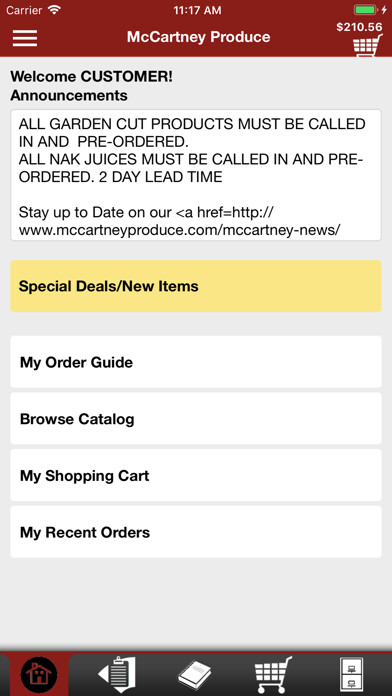 Emulate iPhone app McCartney Produce Checkout using MyAndroid