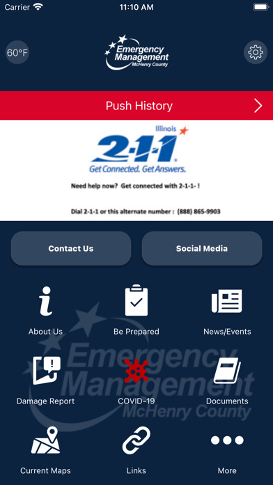 Emulate iPhone app McHenry County EMA (IL) using MyAndroid