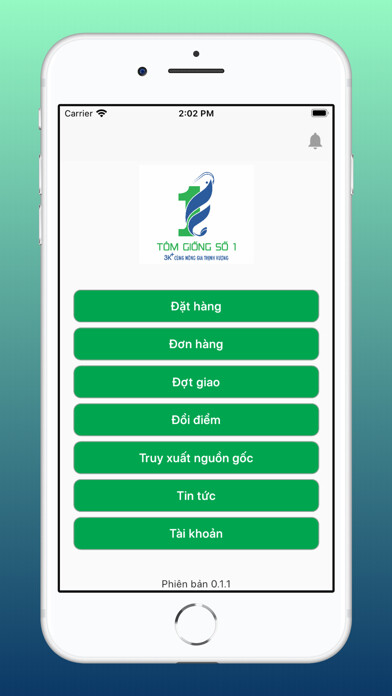 Emulate iPhone app MCOM Tôm Giống - Phân Phối using MyAndroid