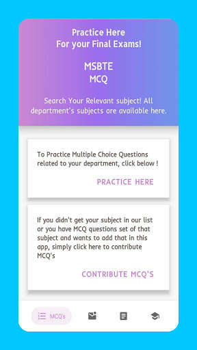 Run android online APK MCQ Practices - for all MSBTE students from MyAndroid or emulate MCQ Practices - for all MSBTE students using MyAndroid