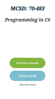 Emulate Android APK MCSD App Builder: 70-483 (Programming in C#) Exam Emulate Android APK MCSD App Builder: 70-483 (Programming in C#) Exam