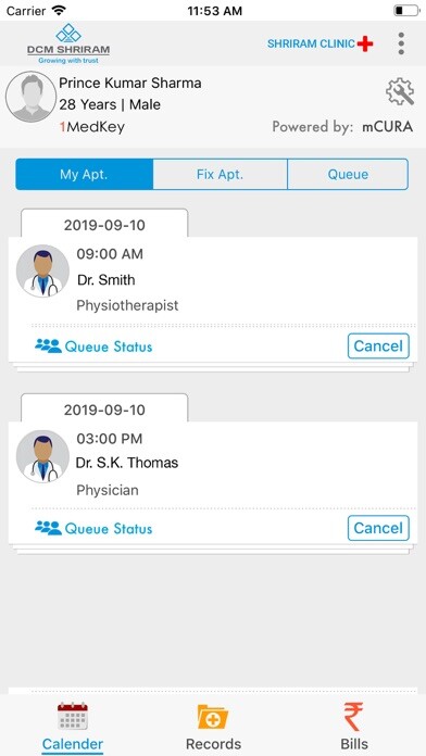 Emulate iPhone app mCURA:Shriram Clinic using MyAndroid Emulate iPhone app mCURA:Shriram Clinic using MyAndroid