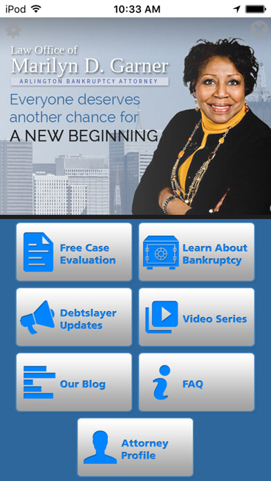 Emulate iPhone app MD Garner Law App using MyAndroid