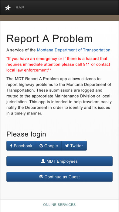 Emulate iPhone app MDT Report A Problem using MyAndroid