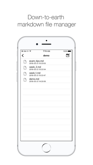 Emulate iPhone app md writer using MyAndroid