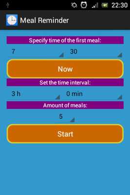 Emulate Android APK Meal Interval Reminder