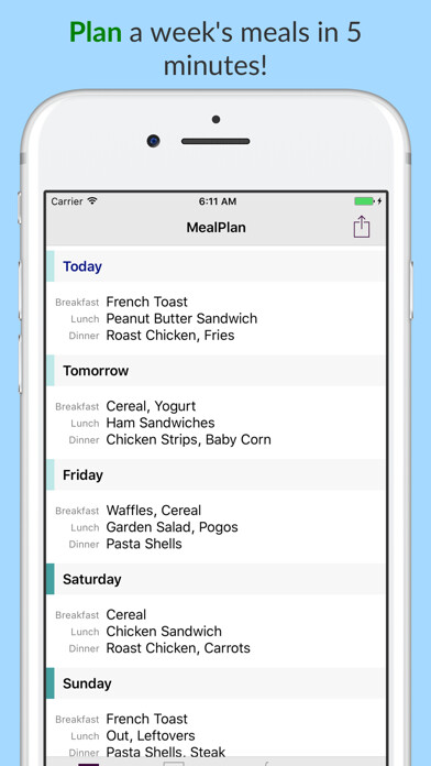 Emulate iPhone app MealPlan+ using MyAndroid