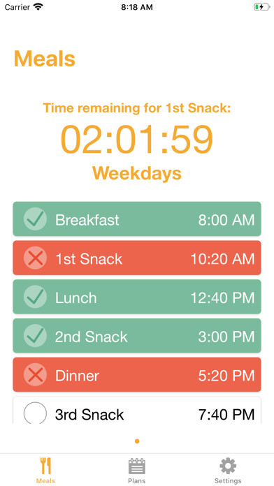 Emulate iPhone app Meal Reminders using MyAndroid
