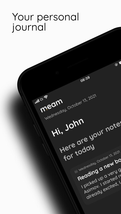 Emulate iPhone app Meam: Personal Journal using MyAndroid