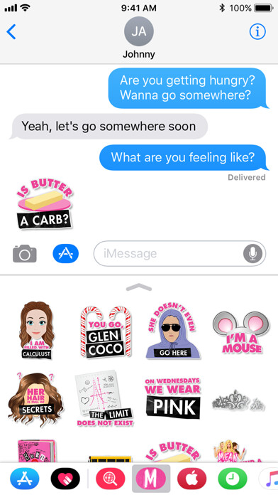Emulate iPhone app Mean Girls Stickers using MyAndroid