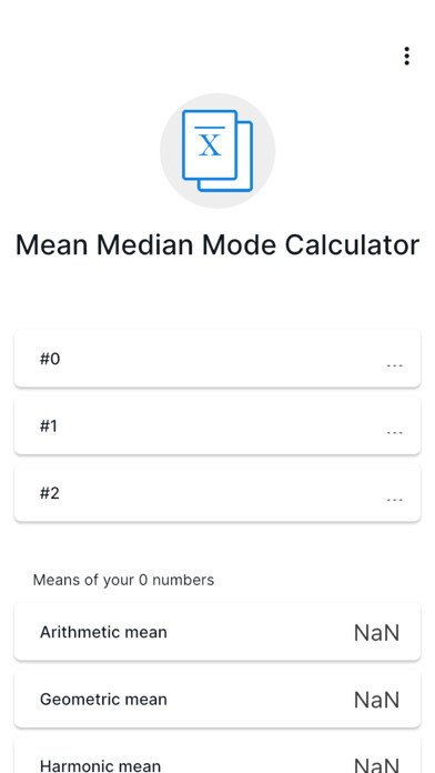 Emulate iPhone app Mean Median Mode Calculator using MyAndroid