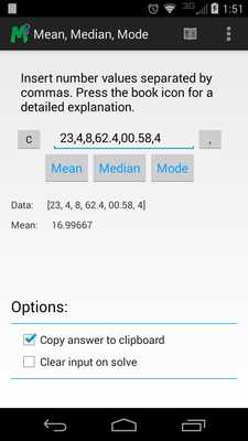 Emulate Android APK Mean Median Mode
