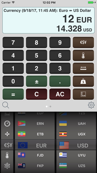 Emulate iPhone app Measures - Unit Converter using MyAndroid