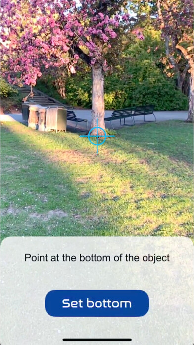 Emulate iPhone app Measure tree heights using MyAndroid