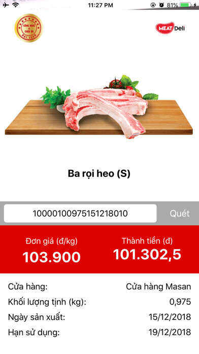 Emulate iPhone app Meat Deli Price using MyAndroid