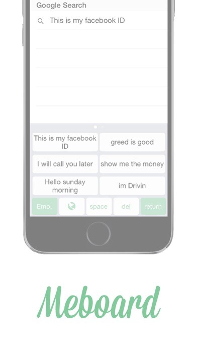 Emulate iPhone app Meboard - Short Message Keyboard using MyAndroid