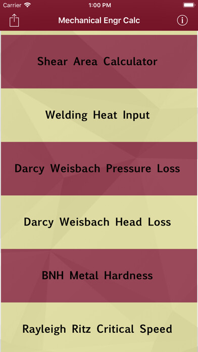Emulate iPhone app Mechanical Engr Calc using MyAndroid