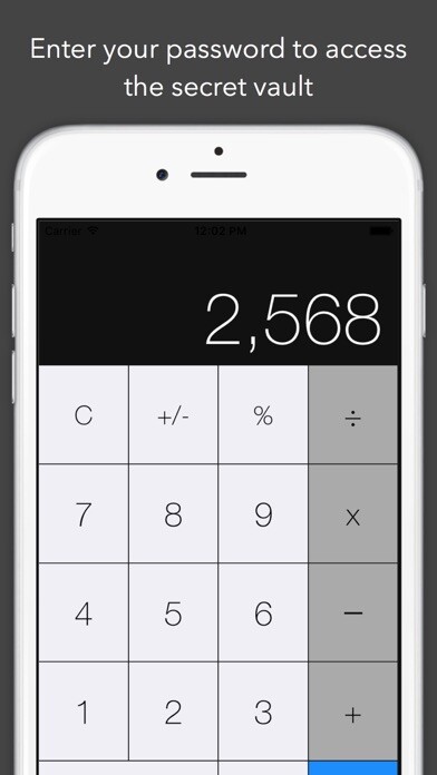 Emulate iPhone app Media Vault - Disguise photos, notes, passwords with secret calculator. Private web browser using MyAndroid Emulate iPhone app Media Vault - Disguise photos, notes, passwords with secret calculator. Private web browser using MyAndroid