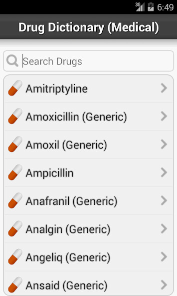 Run android online APK Medical Drugs Guide Dictionary from MyAndroid or emulate Medical Drugs Guide Dictionary using MyAndroid