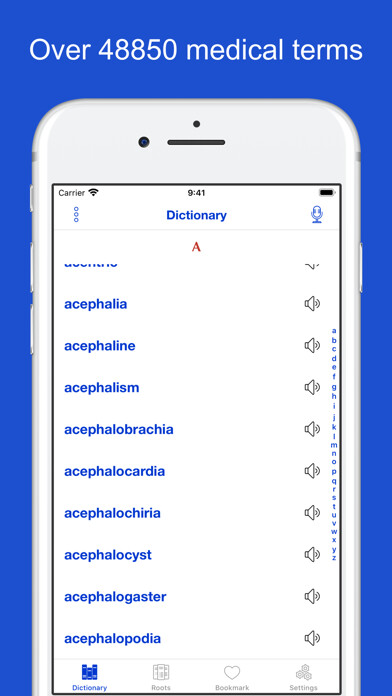 Emulate iPhone app Medical Terminology Etymology using MyAndroid