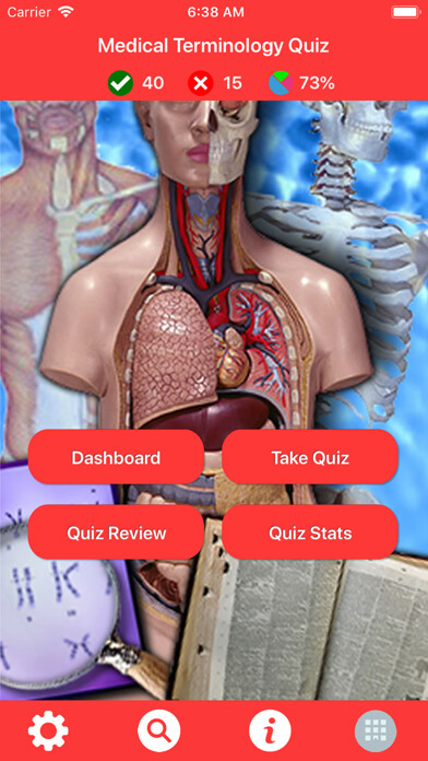 Emulate iPhone app Medical Terminology Quizzes using MyAndroid