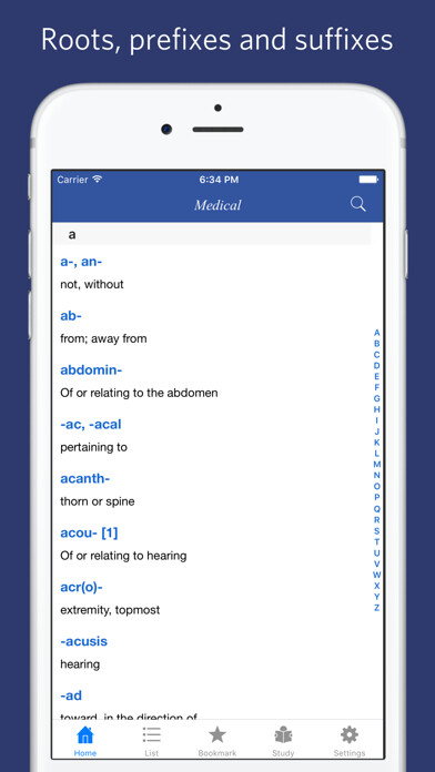Emulate iPhone app Medical Terminology - study tools using MyAndroid Emulate iPhone app Medical Terminology - study tools using MyAndroid
