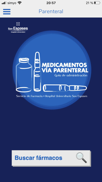 Emulate iPhone app Medicamentos vía parenteral using MyAndroid Emulate iPhone app Medicamentos vía parenteral using MyAndroid
