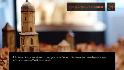 Emulate iPhone app Medienguide Museum Biberach using MyAndroid