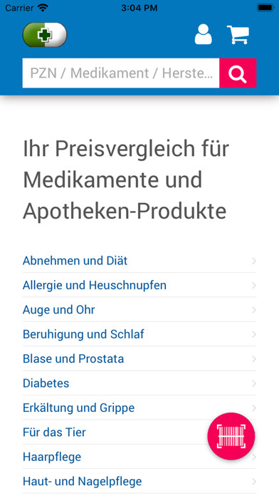 Emulate iPhone app MediPreis using MyAndroid