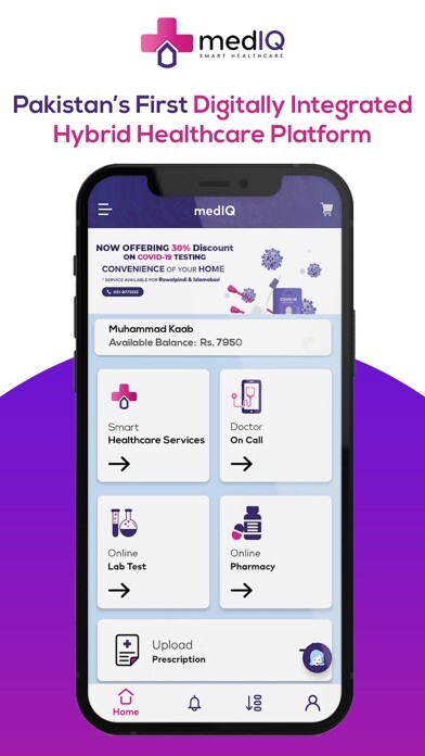 Emulate iPhone app medIQ: Smart Healthcare using MyAndroid