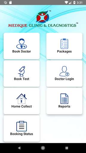 Run android online APK Medique Clinic & Diagnostics from MyAndroid or emulate Medique Clinic & Diagnostics using MyAndroid