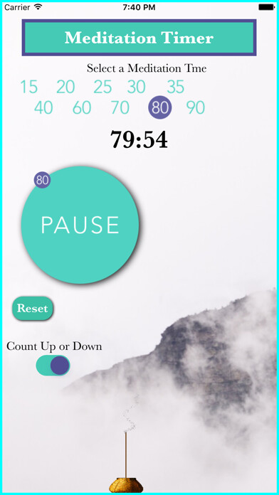 Emulate iPhone app Meditation Timer That Counts Up Or Down With Sound using MyAndroid Emulate iPhone app Meditation Timer That Counts Up Or Down With Sound using MyAndroid