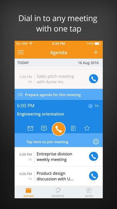 Emulate iPhone app MeetingMogul Conference Dialer using MyAndroid