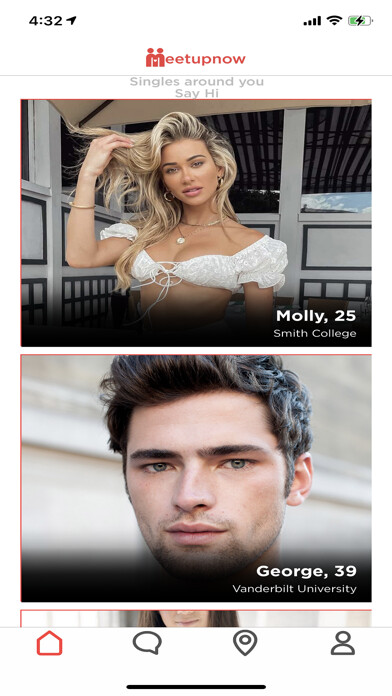 Emulate iPhone app meetupnow - meet local singles using MyAndroid
