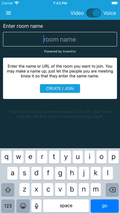 Emulate iPhone app Meetz - Cloud Meetings using MyAndroid