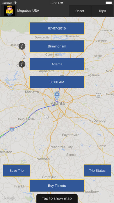 Emulate iPhone app Megabus USA using MyAndroid Emulate iPhone app Megabus USA using MyAndroid