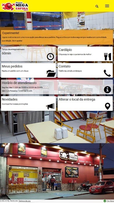 Emulate iPhone app Mega Esfiha - Pimentas using MyAndroid